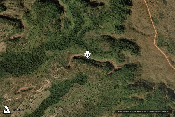 Imagem de satélite de Infração da Flora em Recursolândia - TO (marcador da localização)