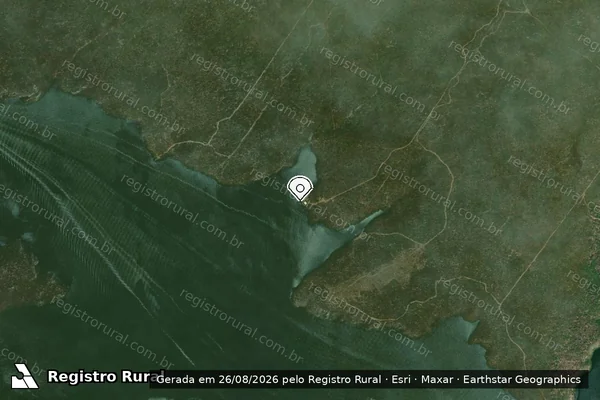 Imagem de satélite de Infração da Flora em Olho D'Água do Casado - AL (marcador da localização)