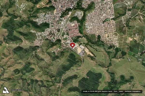 Imagem de satélite de Infração Ambiental em Eunápolis - BA (marcador da localização)