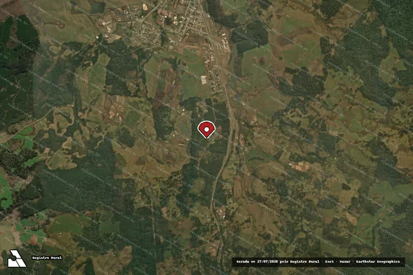 Imagem de satélite de Infração da Flora em Ponte Alta do Norte - SC (marcador da localização)