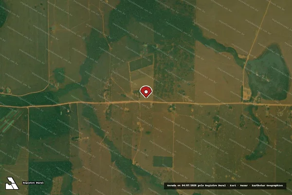 Imagem de satélite de Infração da Flora em Alto Paraíso - RO (marcador da localização)