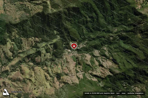 Imagem de satélite de Infração Ambiental em Itamonte - MG (marcador da localização)