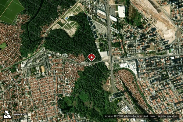 Imagem de satélite de Infração Ambiental em João Pessoa - PB (marcador da localização)