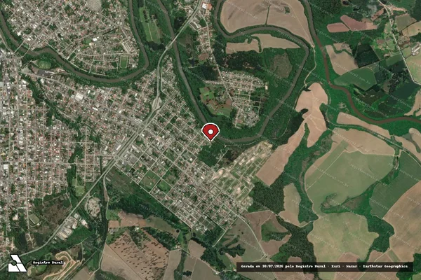 Imagem de satélite de Infração Ambiental em Mafra - SC (marcador da localização)