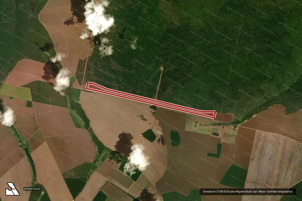Imagem de satélite — Embargo IBAMA — Infração Ambiental - Ribeirão Cascalheira/MT