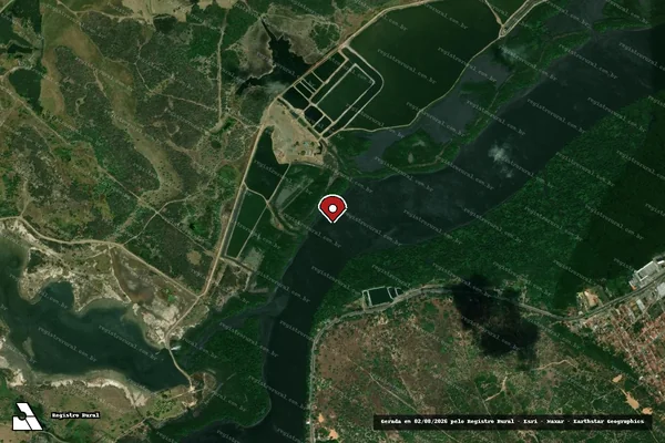 Imagem de satélite de Infração Ambiental em Macaíba - RN (marcador da localização)