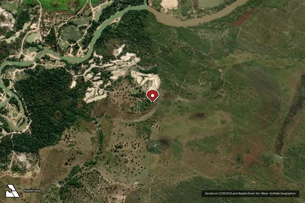 Imagem de satélite — Embargo IBAMA — Infração da Flora - Santana do Araguaia/PA