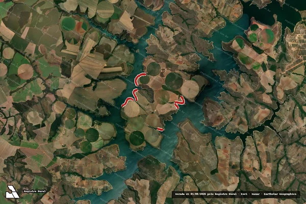 Imagem de satélite — Embargo IBAMA — Infração da Flora - Cristalina/GO