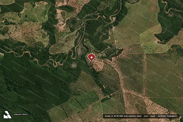 Imagem de satélite de Infração da Flora em Figueirão - MS (marcador da localização)
