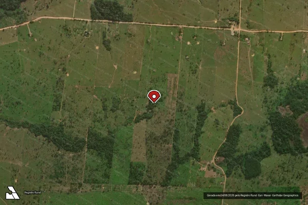 Imagem de satélite de Desmatamento em Campo Novo de Rondônia - RO (marcador da localização)