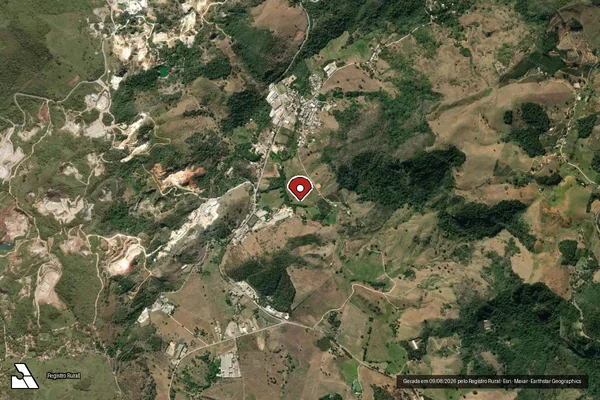 Imagem de satélite de Infração Ambiental em Cachoeiro de Itapemirim - ES (marcador da localização)
