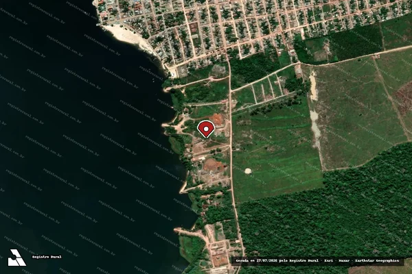 Imagem de satélite de Infração Ambiental em Senador José Porfírio - PA (marcador da localização)
