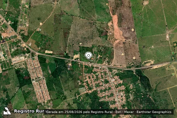 Imagem de satélite de Infração da Flora em Buriticupu - MA (marcador da localização)