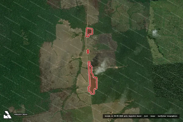 Imagem de satélite de Infração Ambiental em Boca do Acre - AM