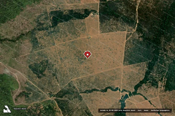 Imagem de satélite de Infração da Flora em Novo Progresso - PA (marcador da localização)