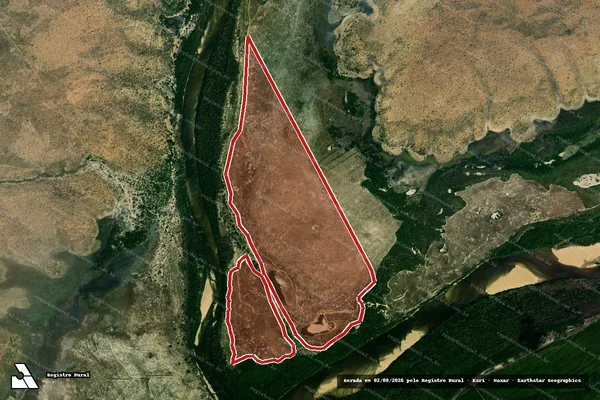 Imagem de satélite — Embargo IBAMA — Infração Ambiental — Normandia/RR