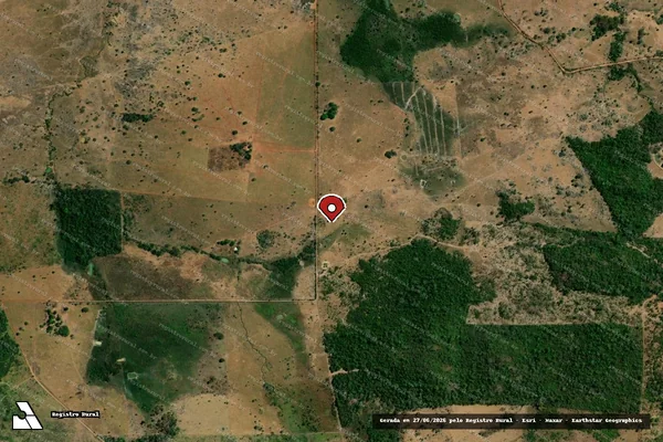 Imagem de satélite de Infração Ambiental em Confresa - MT (marcador da localização)