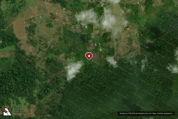 Imagem de satélite de Infração Ambiental em Monte Alegre - PA (marcador da localização)