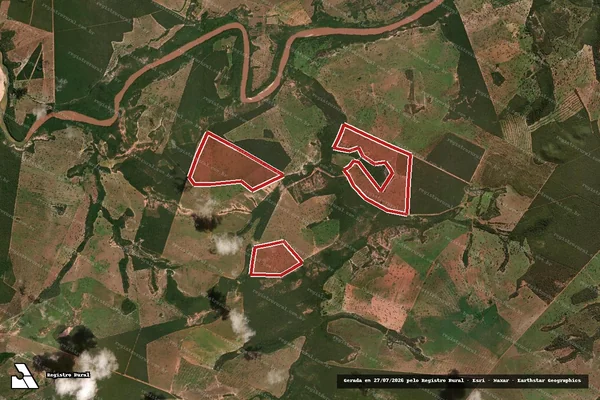 Imagem de satélite de Infração da Flora em Pontal do Araguaia - MT