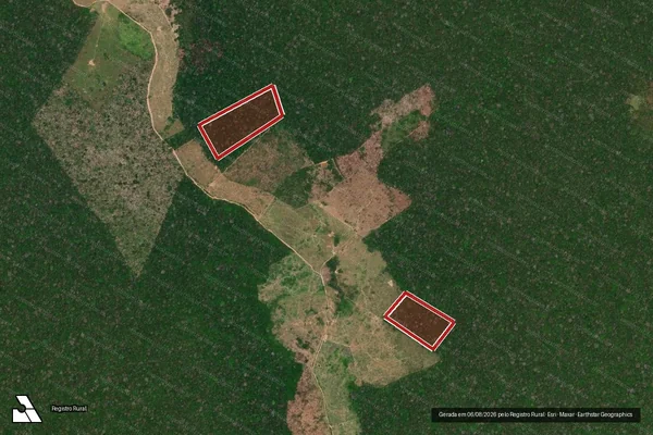 Imagem de satélite de Infração da Flora em Boca do Acre - AM