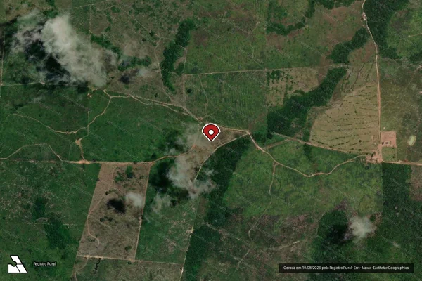 Imagem de satélite de Infração Ambiental em Colniza - MT (marcador da localização)