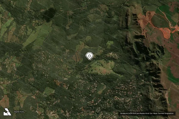 Imagem de satélite — Embargo IBAMA — Infração Ambiental — Brumadinho/MG