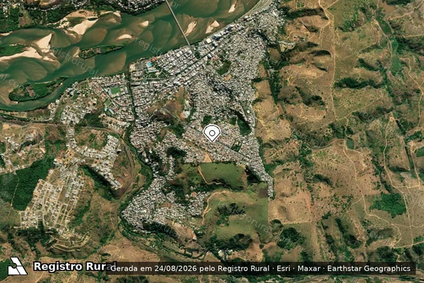 Imagem de satélite de Infração da Fauna em Colatina - ES (marcador da localização)