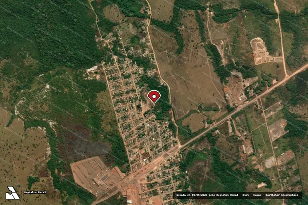 Imagem de satélite de Infração Ambiental em Itaituba - PA (marcador da localização)
