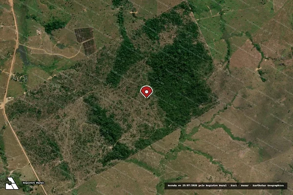 Imagem de satélite de Desmatamento em Colniza - MT (marcador da localização)