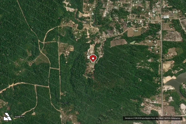 Imagem de satélite de Infração da Flora em Manaus - AM (marcador da localização)