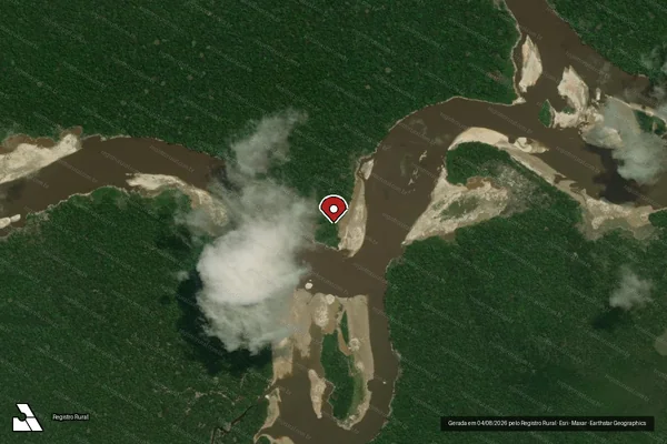 Imagem de satélite — Embargo IBAMA — Infração Ambiental - Japurá/AM