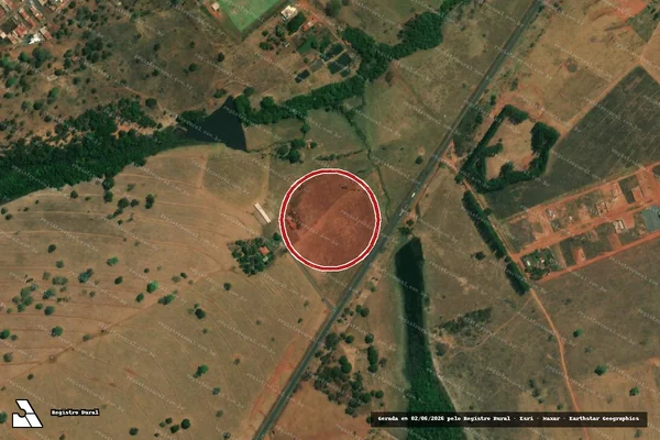 Imagem de satélite — Embargo IBAMA — Infração Ambiental - Caçu/GO