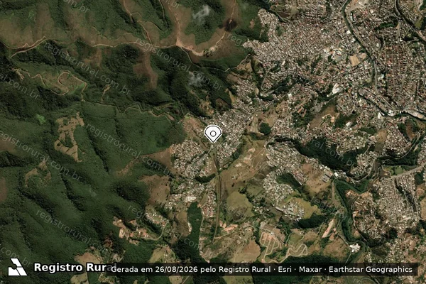 Imagem de satélite de Infração da Fauna em Itabirito - MG (marcador da localização)