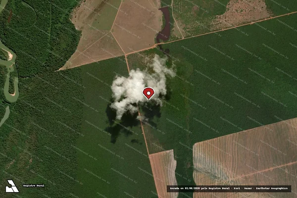 Imagem de satélite — Embargo IBAMA — Infração da Flora - Canarana/MT