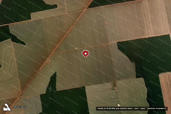 Imagem de satélite de Infração Ambiental em Feliz Natal - MT (marcador da localização)