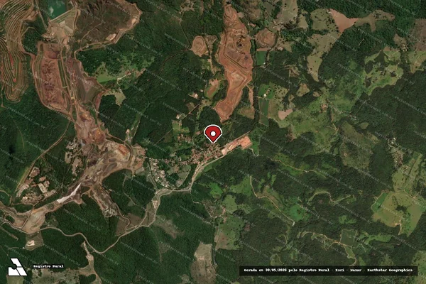 Imagem de satélite — Embargo IBAMA — Infração da Fauna — Brumadinho/MG