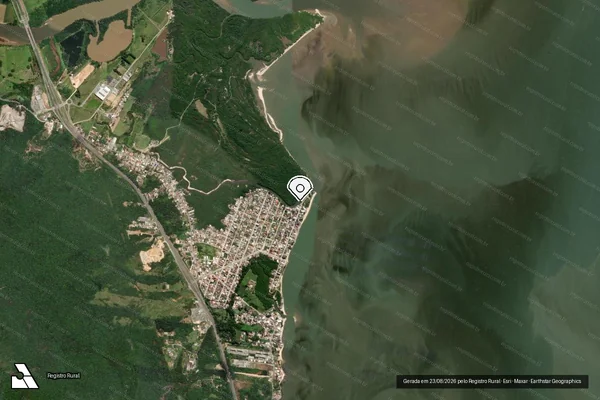 Imagem de satélite — Embargo IBAMA — Infração Ambiental - Palhoça/SC