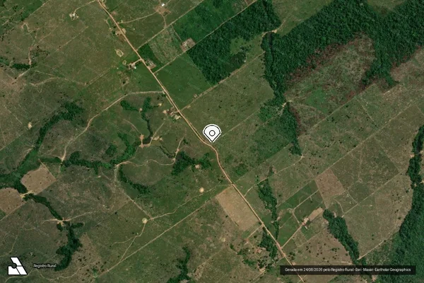 Imagem de satélite de Infração Ambiental em Manicoré - AM (marcador da localização)