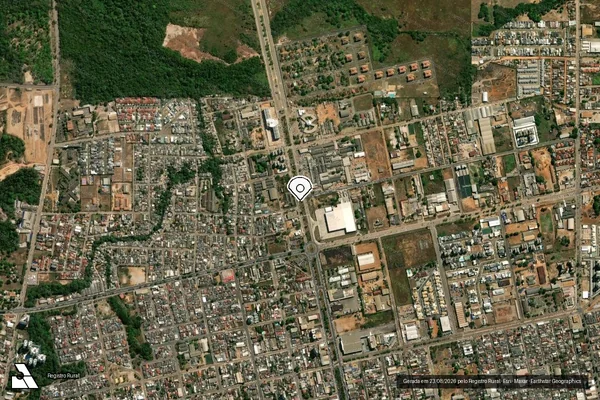 Imagem de satélite de Infração da Flora em Porto Velho - RO (marcador da localização)