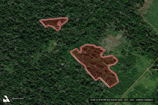 Imagem de satélite de Infração Ambiental em Mojuí dos Campos - PA