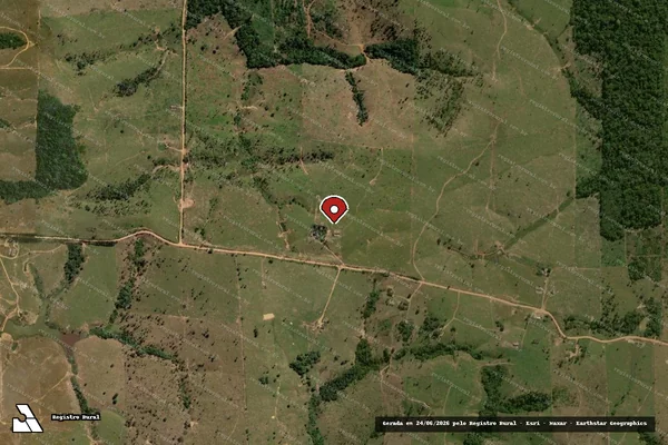 Imagem de satélite de Infração da Flora em Buritis - RO (marcador da localização)