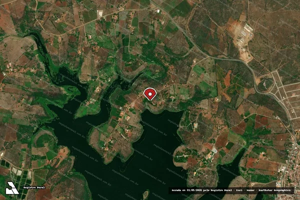 Imagem de satélite de Infração Ambiental em Boqueirão - PB (marcador da localização)