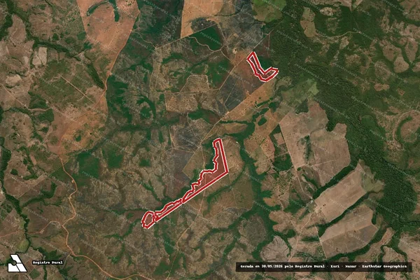Imagem de satélite — Embargo IBAMA — Infração da Flora — Abreulândia/TO