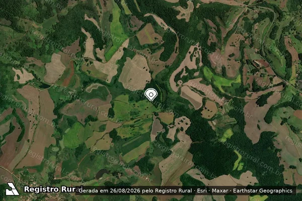 Imagem de satélite de Infração da Flora em Chapecó - SC (marcador da localização)