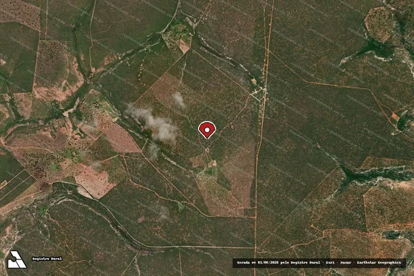 Imagem de satélite de Infração da Flora em Campo Azul - MG (marcador da localização)