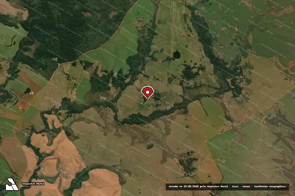 Imagem de satélite de Infração da Flora em Muitos Capões - RS (marcador da localização)