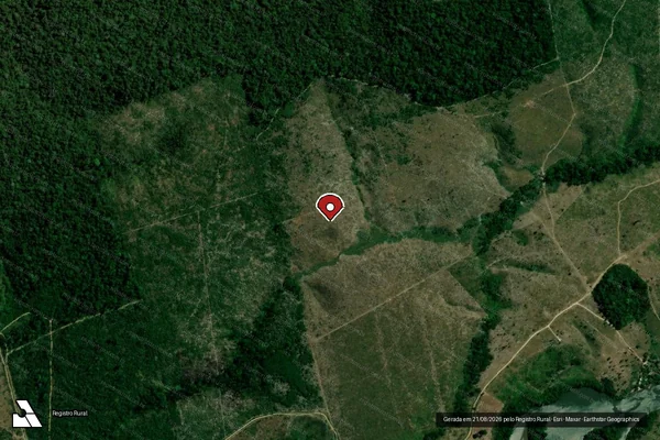 Imagem de satélite de Infração da Flora em Portel - PA (marcador da localização)