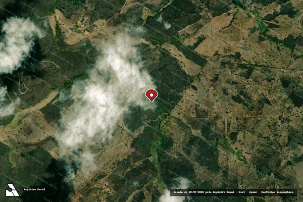 Imagem de satélite de Infração da Flora em Areia - PB (marcador da localização)