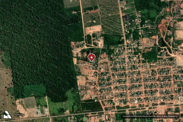 Imagem de satélite de Infração da Flora em Porto Velho - RO (marcador da localização)
