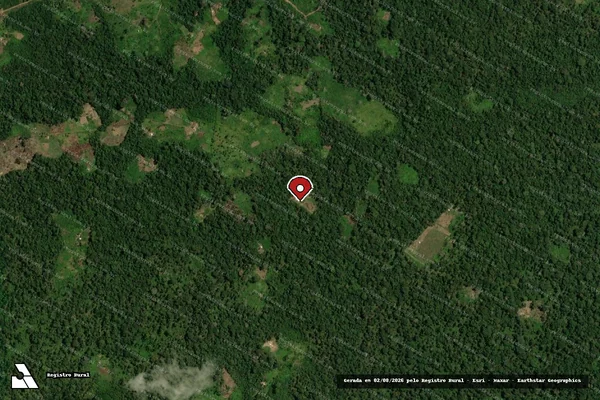 Imagem de satélite de Infração da Flora em Capixaba - AC (marcador da localização)